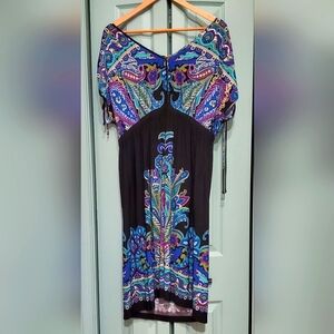 Black dress with paisleys